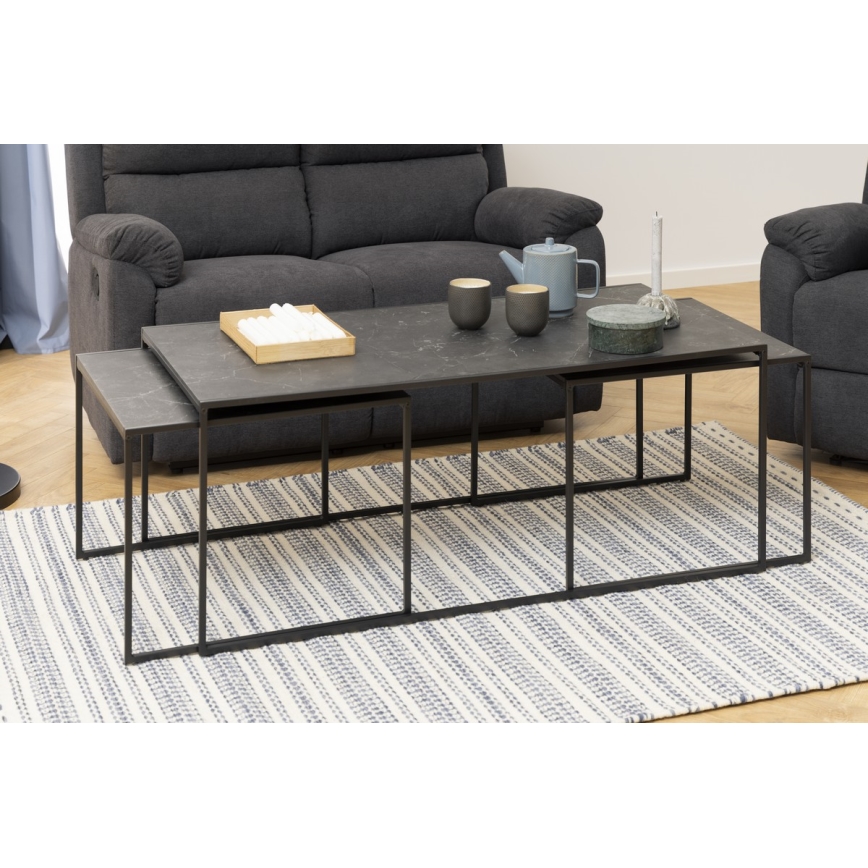 Set aus 3 Couchtischen ALMA in Anthrazit