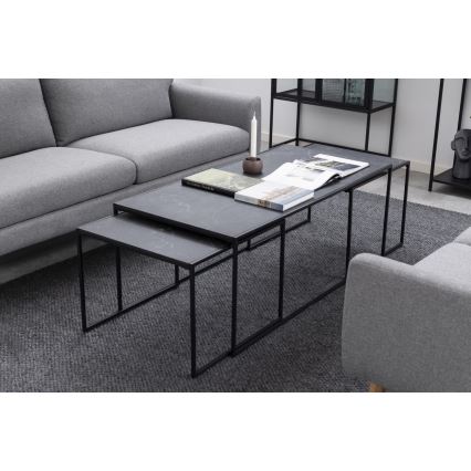 Set aus 3 Couchtischen ALMA in Anthrazit