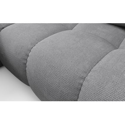 Ausziehbare, gepolsterte Eckgarnitur ALMADA in L-Form mit Stauraum, links, grau