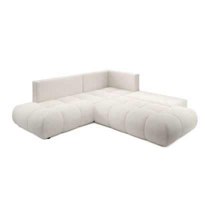 Ecksofa ALMADA, mit Schlaffunktion und Stauraum, gepolstert, L‑Form, rechts, Beige