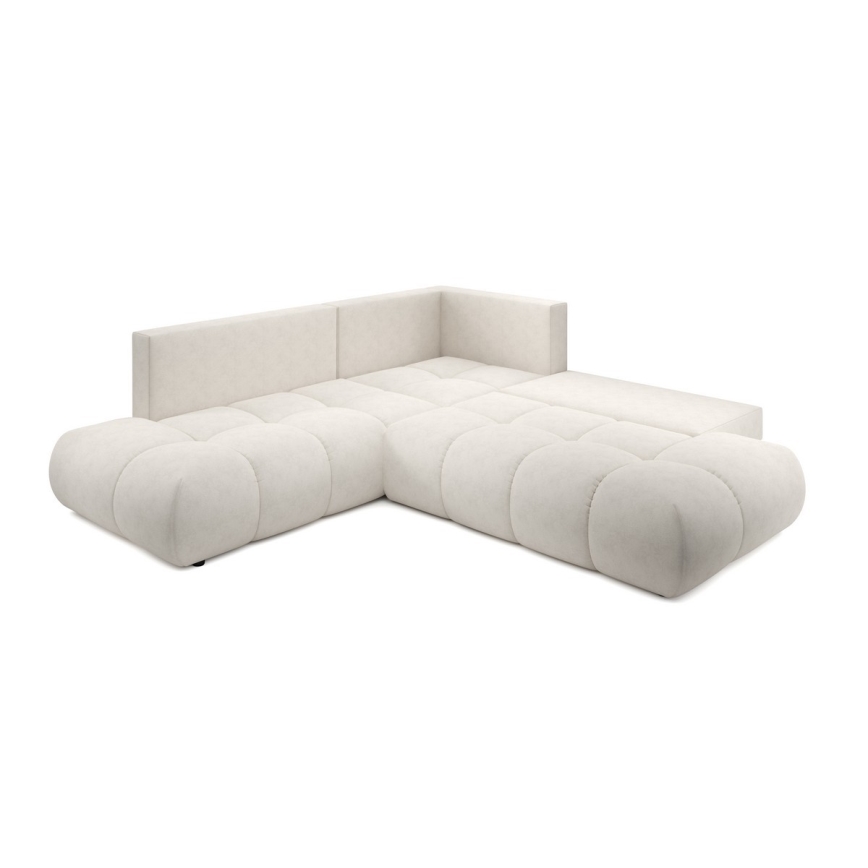 Ecksofa ALMADA, mit Schlaffunktion und Stauraum, gepolstert, L‑Form, rechts, Beige