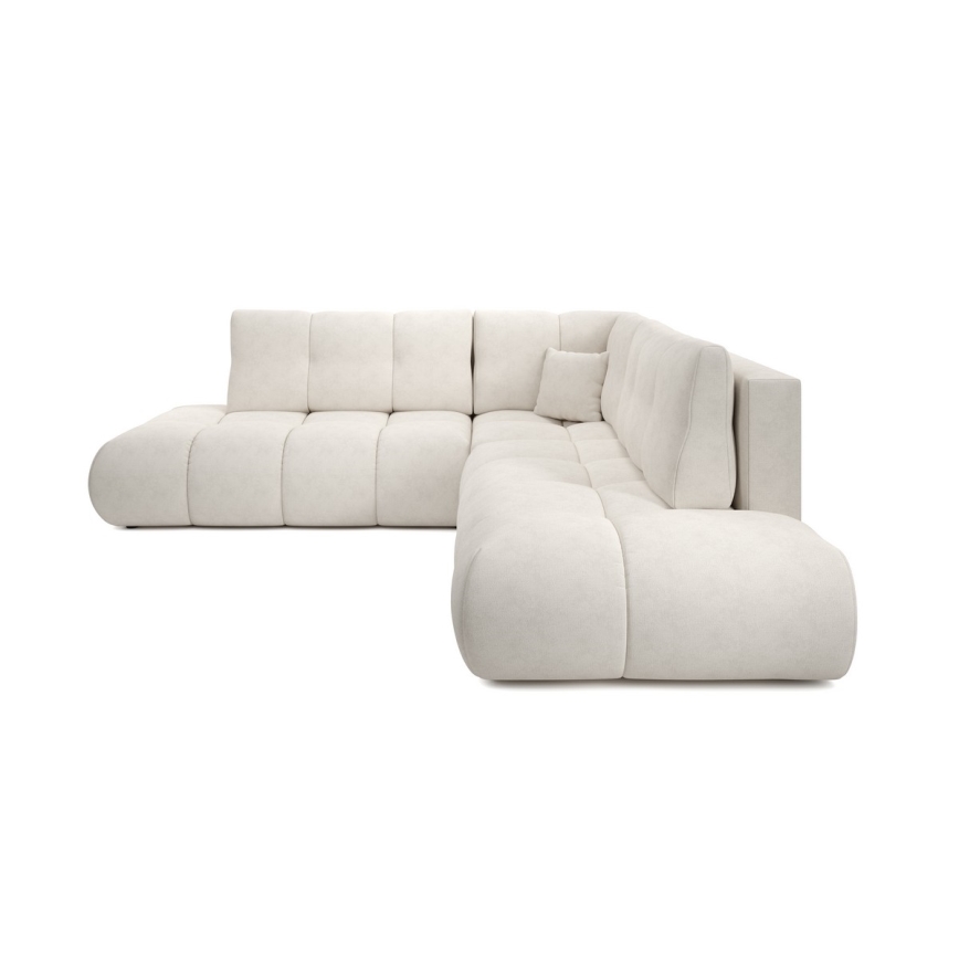 Ecksofa ALMADA, mit Schlaffunktion und Stauraum, gepolstert, L‑Form, rechts, Beige