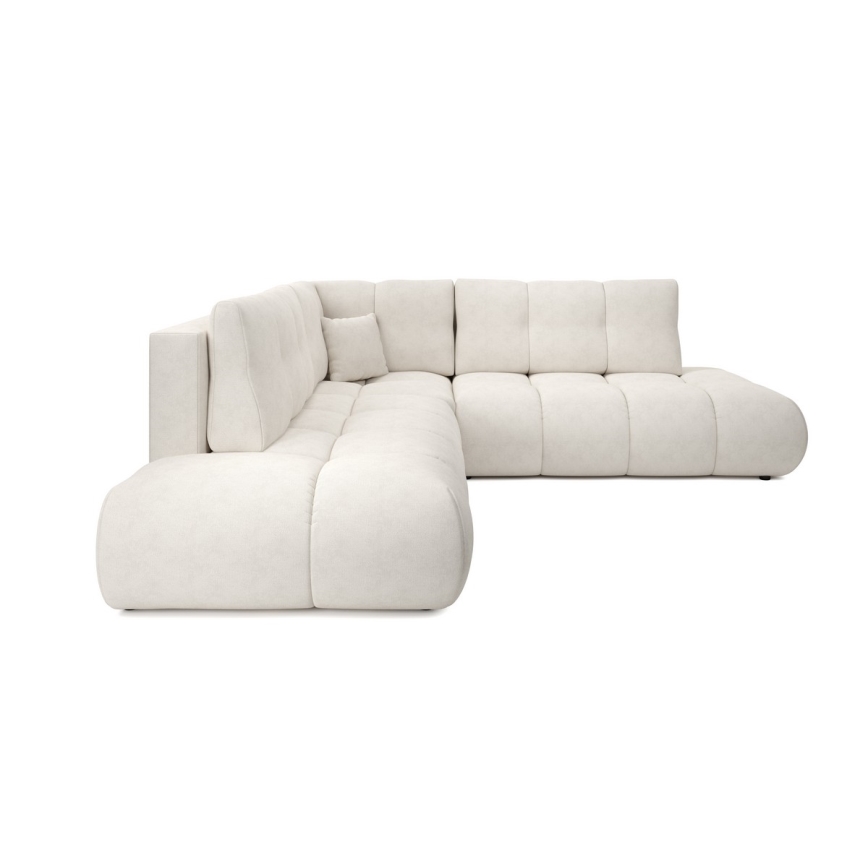 Ecksofa ALMADA, mit Schlaffunktion und Stauraum, gepolstert, L‑Form, rechts, Beige