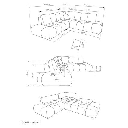 Ecksofa ALMADA, mit Schlaffunktion und Stauraum, gepolstert, L‑Form, rechts, Beige