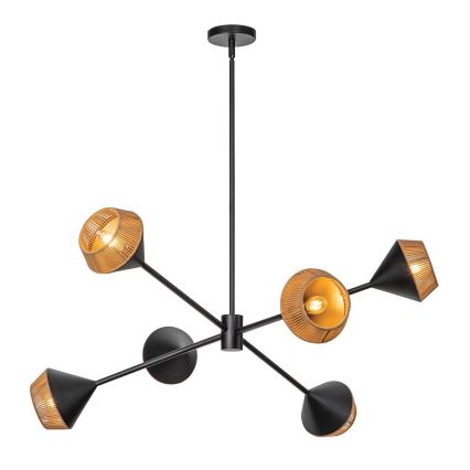Alora Mood - Pendelleuchte mit Stab DAPHNE 6xE14/40W/230V schwarz/braun