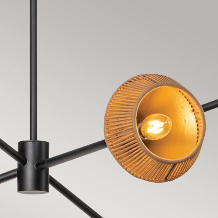 Alora Mood - Pendelleuchte mit Stab DAPHNE 6xE14/40W/230V schwarz/braun