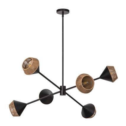 Alora Mood - Pendelleuchte mit Stab DAPHNE 6xE14/40W/230V schwarz/braun