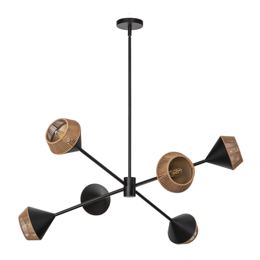 Alora Mood - Pendelleuchte mit Stab DAPHNE 6xE14/40W/230V schwarz/braun