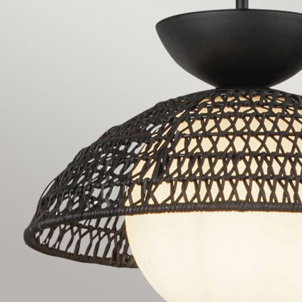 Alora Mood - Pendelleuchte mit Stange PERTH 1xE27/60W/230V Ø 37,5 cm, schwarz