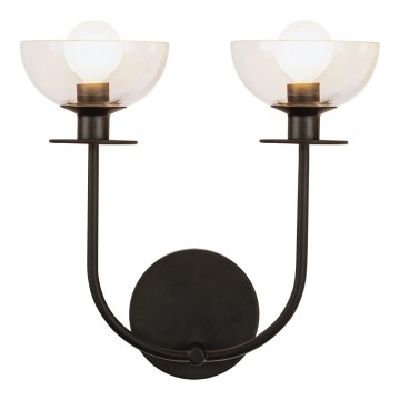 Alora Mood ALM-SYLVIA-2WB-BK-CL - Wandleuchte SYLVIA 2xE14/40W/230V schwarz