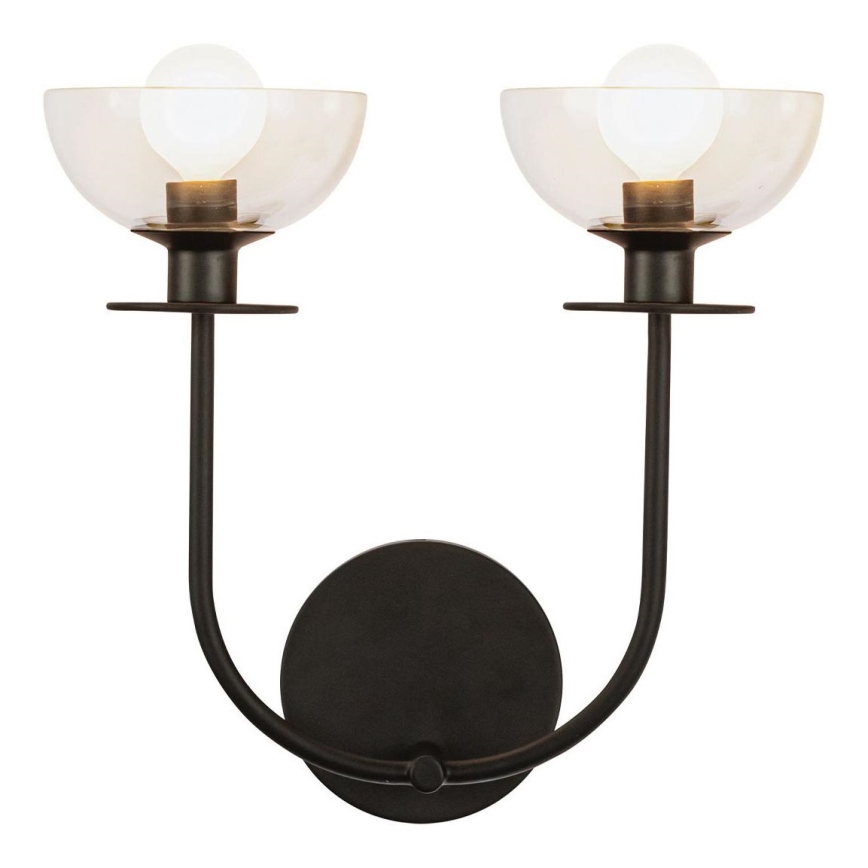 Alora Mood ALM-SYLVIA-2WB-BK-CL - Wandleuchte SYLVIA 2xE14/40W/230V schwarz