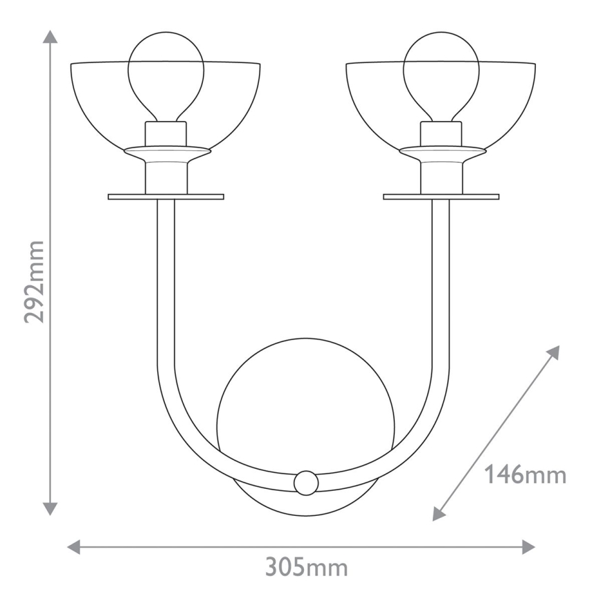 Alora Mood - Wandleuchte SYLVIA 2xE14/40W/230V schwarz