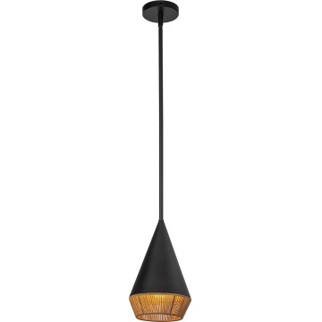 Alora Mood - Pendelleuchte an Stange DAPHNE 1xE27/60W/230V Ø 18,1 cm schwarz/braun