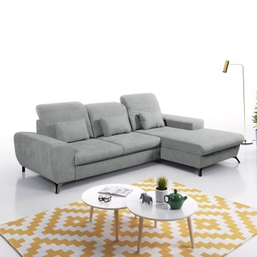 ALTA Ecksofa mit Schlaffunktion, L‑Form, rechts, gepolstert, mit integriertem Stauraum, grau