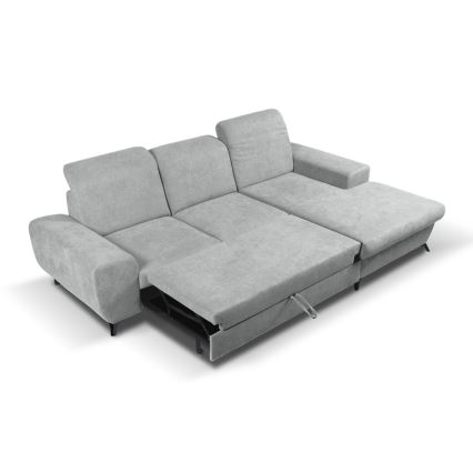 ALTA Ecksofa mit Schlaffunktion, L‑Form, rechts, gepolstert, mit integriertem Stauraum, grau
