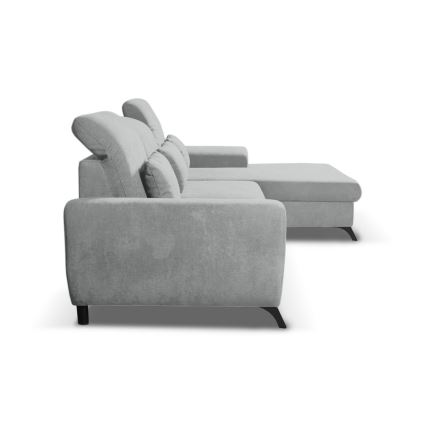 ALTA Ecksofa mit Schlaffunktion, L‑Form, rechts, gepolstert, mit integriertem Stauraum, grau