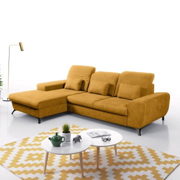 ALTA Ecksofa mit Schlaffunktion und Stauraum, L‑Form, links, gelb