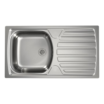 ALVEUS 1136534 - Küchenspüle BASIC 78x43,5 cm mattierter Edelstahl/Satin, kleiner Abfluss