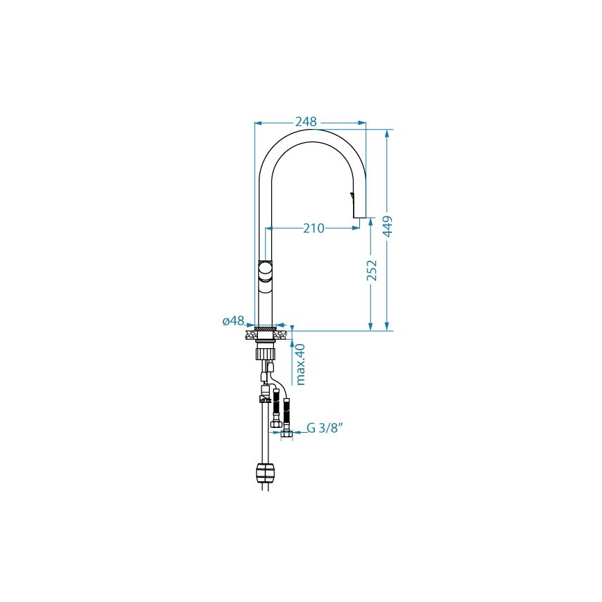 ALVEUS 1150776 - Wasserhahn/Armatur SWAN 44,9 cm Edelstahl/golden