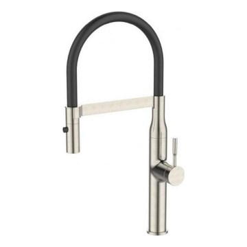 ALVEUS 1150892 - Spültischarmatur mit flexiblem Auslauf und Brause MIRAGE 49,5 cm Satin