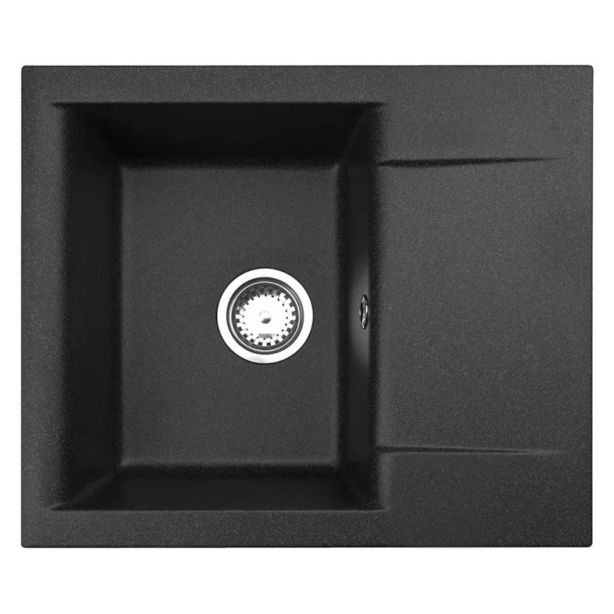 ALVEUS SETA23197 - Küchenspüle CADIT 59x50 cm + Spültischarmatur mit flexiblem Auslauf MINTAS 34 cm Granit/matt schwarz