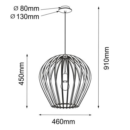 Amplex - Hängeleuchte an Kabel 1xE27/20W/230V beige