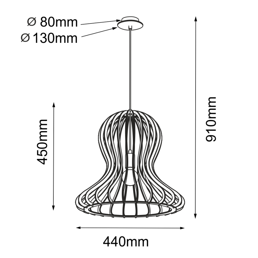 Amplex - Pendelleuchte mit Kabel 1xE27/20W/230V beige