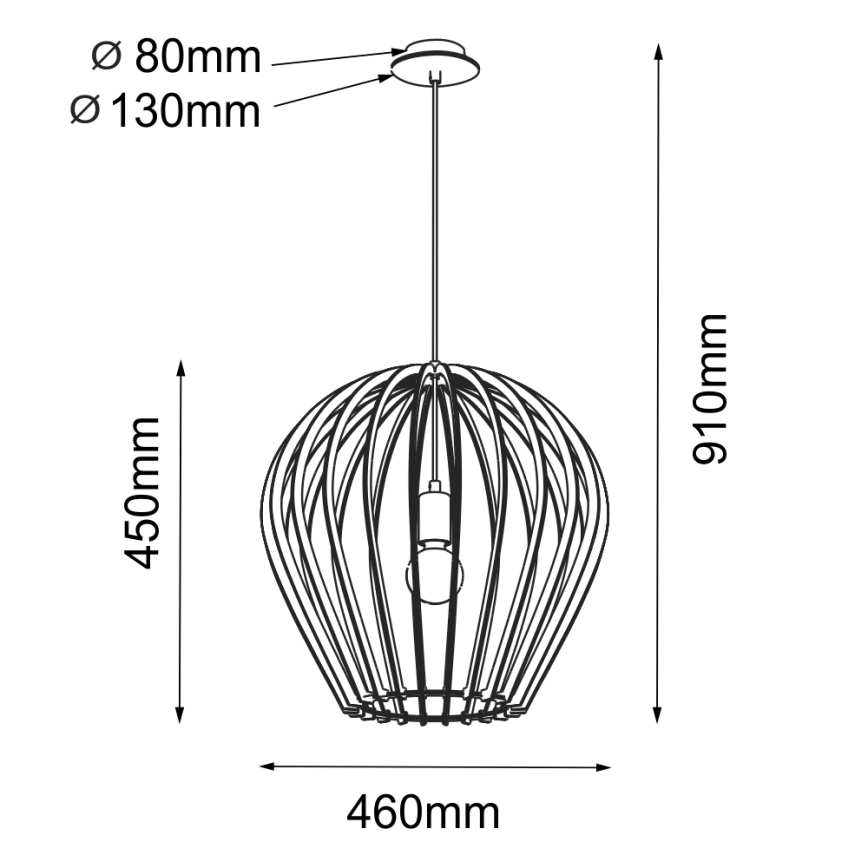 Amplex - Pendelleuchte mit Kabel 1xE27/20W/230V schwarz