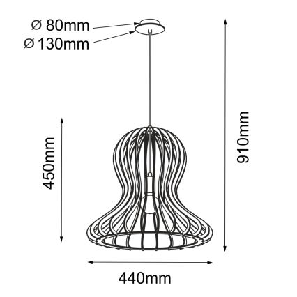 Amplex - Pendelleuchte an Kabel 1xE27/20W/230V schwarz