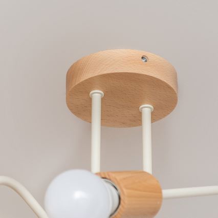 Anbau-Deckenleuchte OXFORD 2xE27/15W/230V Kiefer/cremefarben