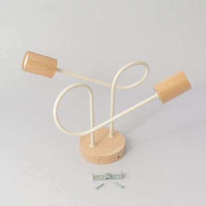 Anbau-Deckenleuchte OXFORD 2xE27/15W/230V Kiefer/cremefarben