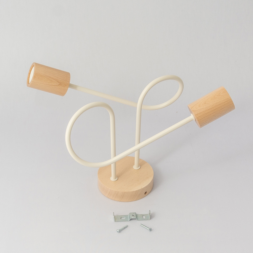 Anbau-Deckenleuchte OXFORD 2xE27/15W/230V Kiefer/cremefarben