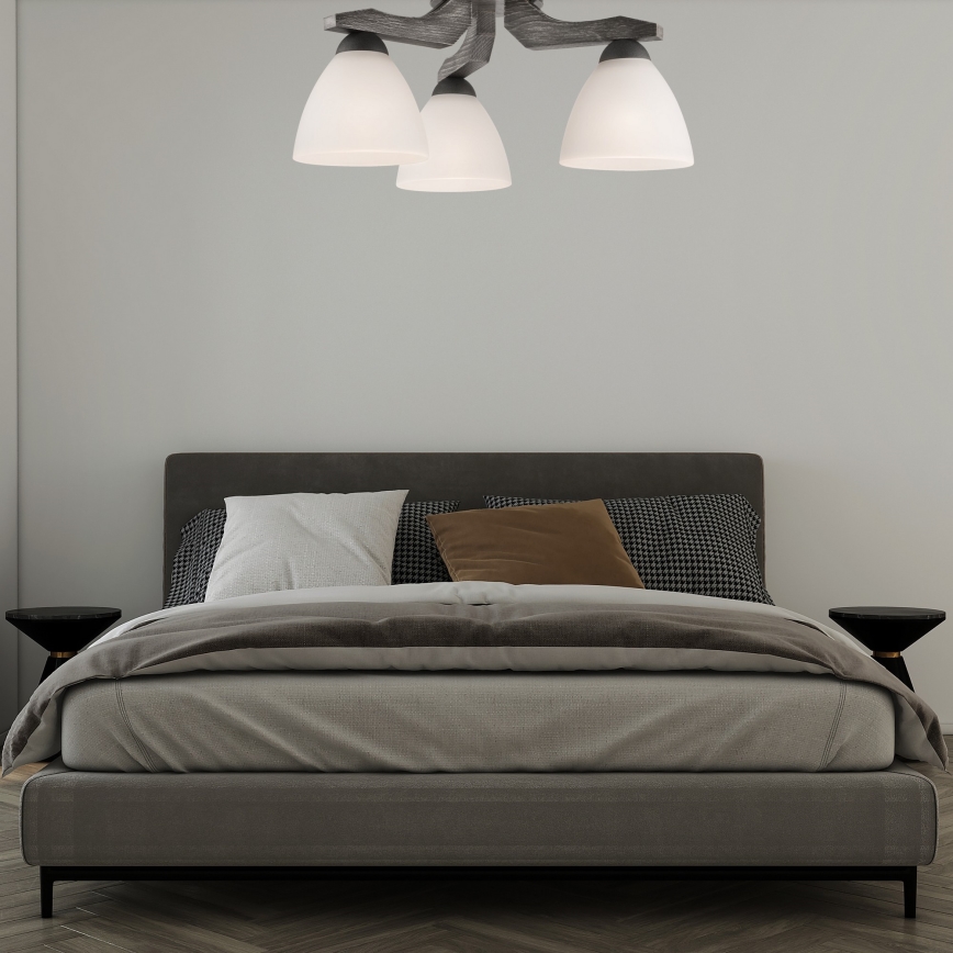 Anbauleuchte ADRIANO 3xE27/60W/230V Buche