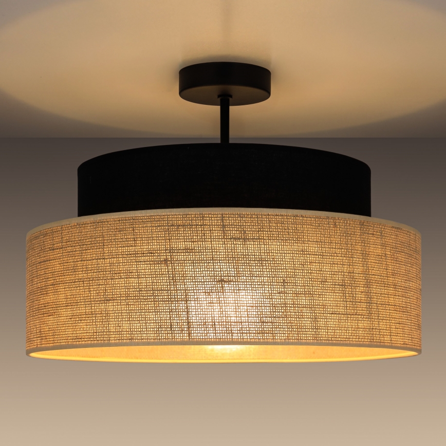 Anbauleuchte BOHO 1xE27/60W/230V d 40 cm schwarz/beige