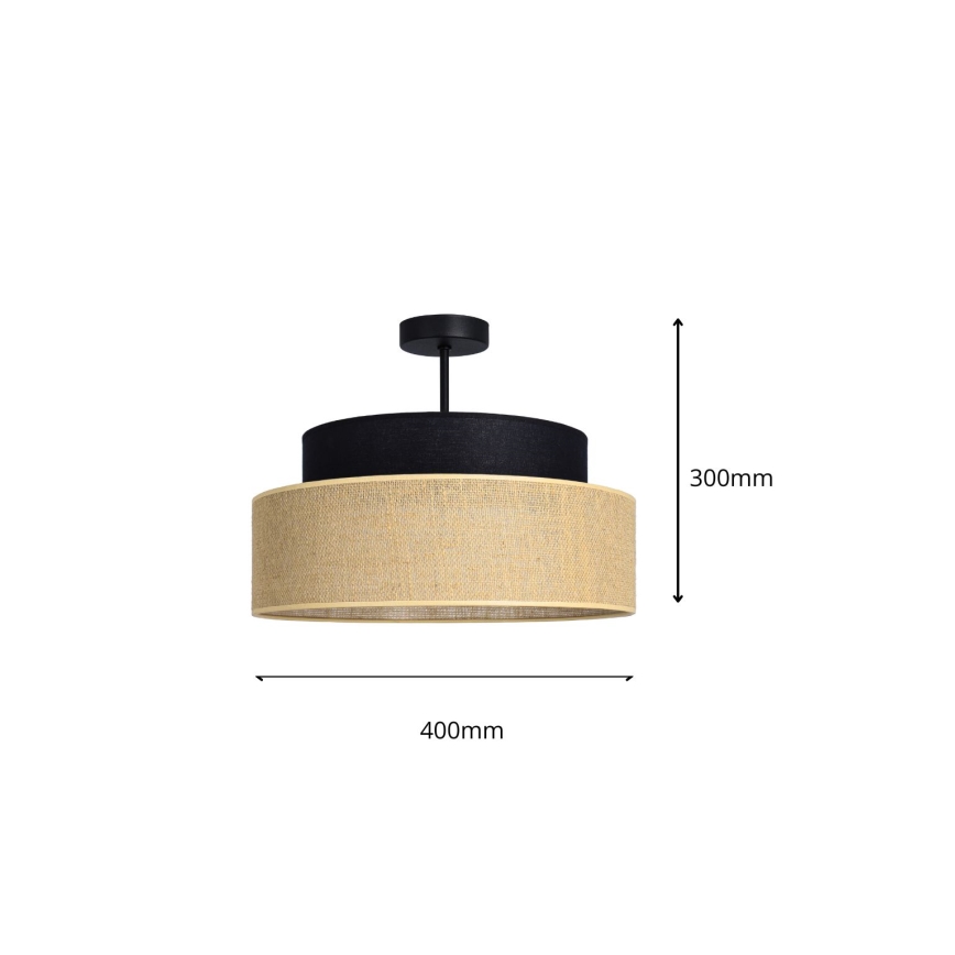 Anbauleuchte BOHO 1xE27/60W/230V d 40 cm schwarz/beige