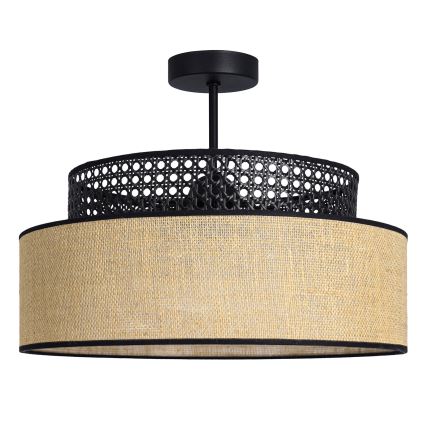 Anbauleuchte BOHO 1xE27/60W/230V d 40 cm schwarz/Rattan