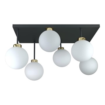 Anbauleuchte DEA 6xE14/60W/230V schwarz/golden/weiß