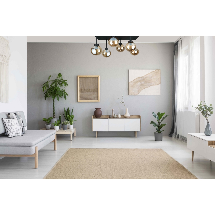 Anbauleuchte DEA 6xE14/60W/230V schwarz/rauchig beige