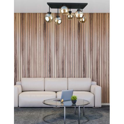 Anbauleuchte DEA 6xE14/60W/230V schwarz/rauchig beige