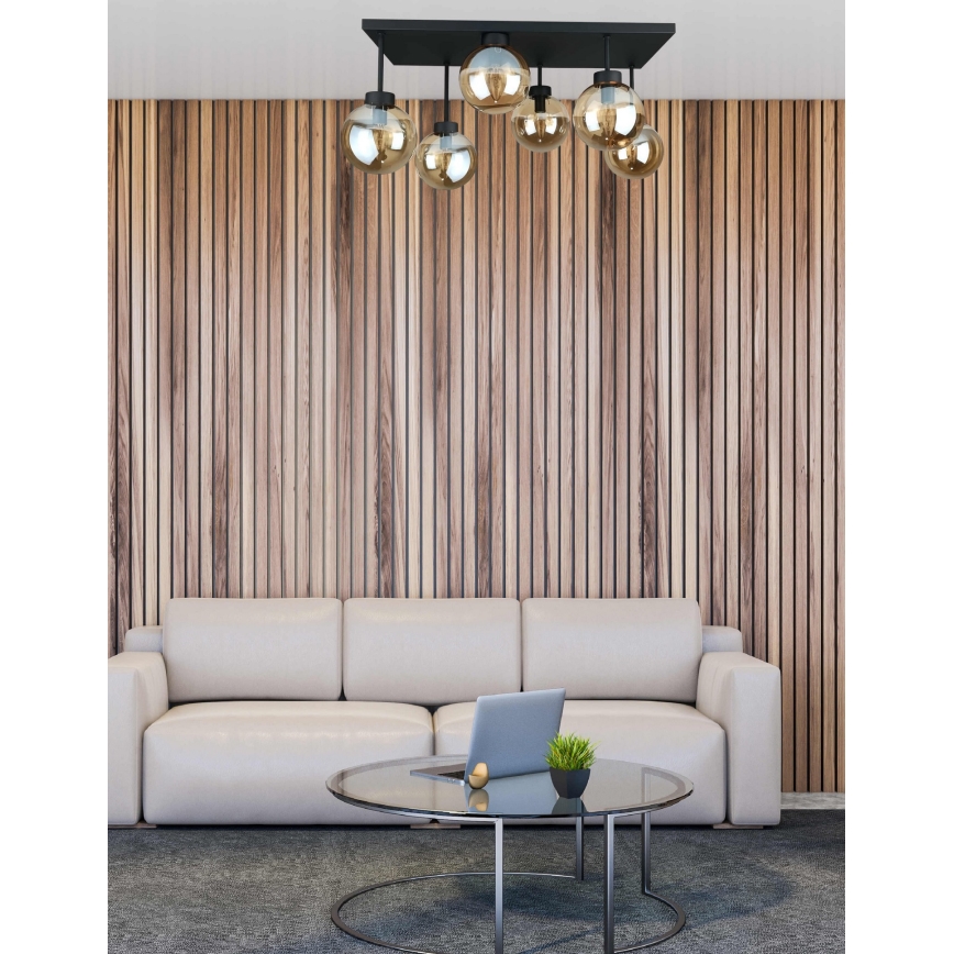 Anbauleuchte DEA 6xE14/60W/230V schwarz/rauchig beige