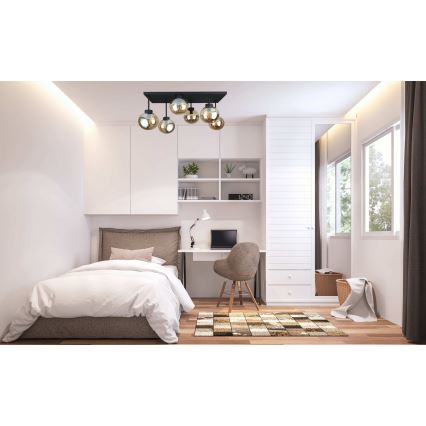 Anbauleuchte DEA 6xE14/60W/230V schwarz/rauchig beige