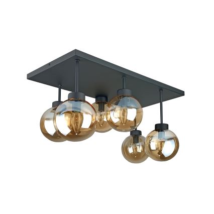 Anbauleuchte DEA 6xE14/60W/230V schwarz/rauchig beige