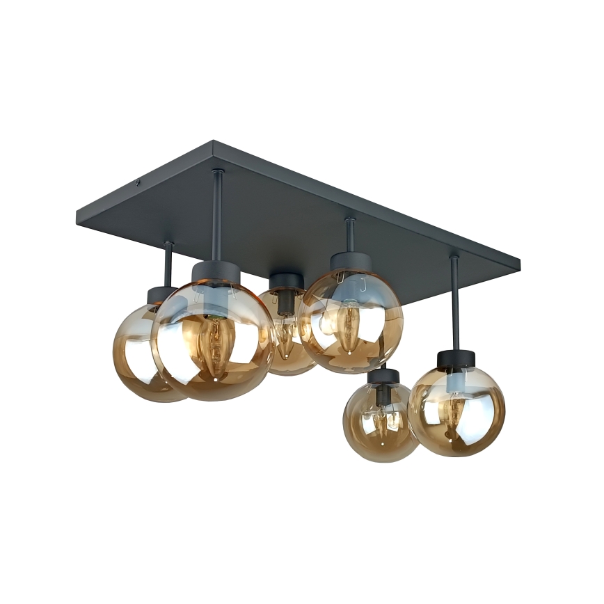 Anbauleuchte DEA 6xE14/60W/230V schwarz/rauchig beige