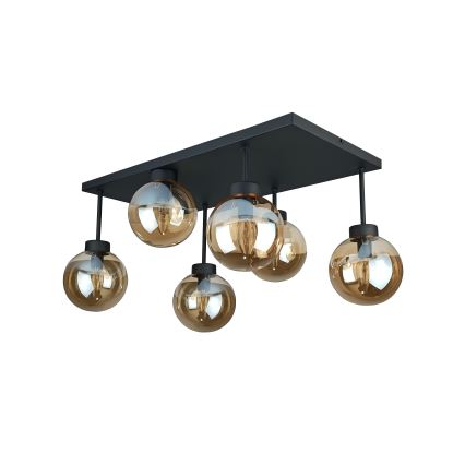 Anbauleuchte DEA 6xE14/60W/230V schwarz/rauchig beige