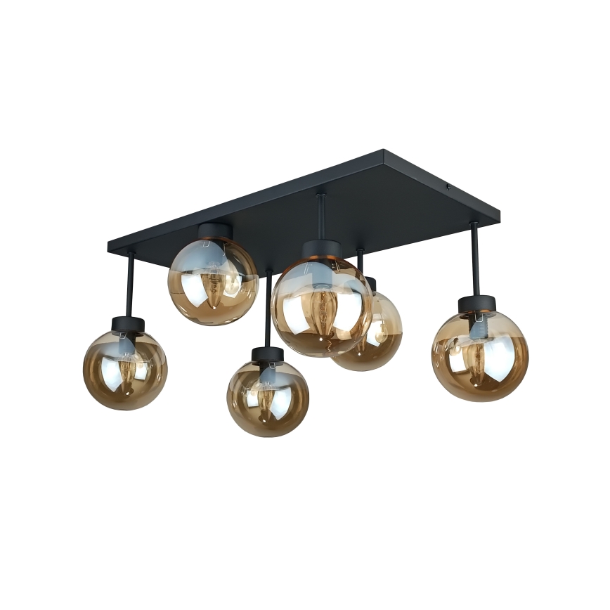 Anbauleuchte DEA 6xE14/60W/230V schwarz/rauchig beige