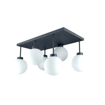 Anbauleuchte DEA 6xE14/60W/230V schwarz/weiß