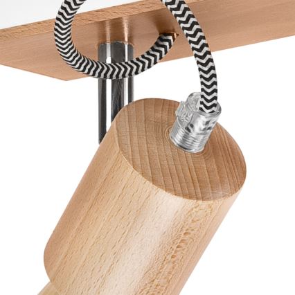 Anbauleuchte GUSTAVO 3xE27/60W/230V Buche