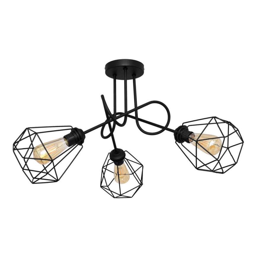 Anbauleuchte KARO 3xE27/15W/230V schwarz