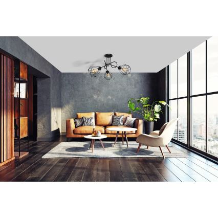 Anbauleuchte KARO 3xE27/15W/230V schwarz