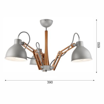 Anbauleuchte MARCELLO 3xE27/60W/230V Buche